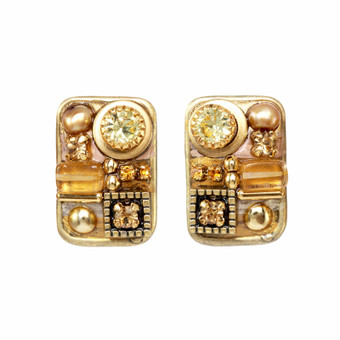 Michal Golan Citrine Rectangle Post Earrings