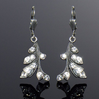 Anne Koplik Crystal Vine Earrings