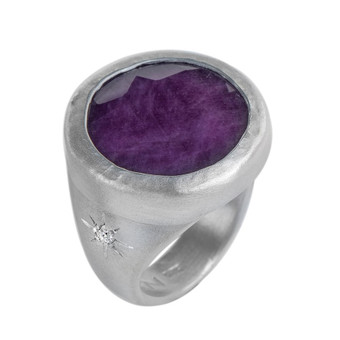 Nava Zahavi Silver Inspiring Ruby Ring