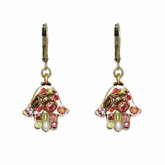 Michal Golan Pearl Blossom Hamsa Earrings