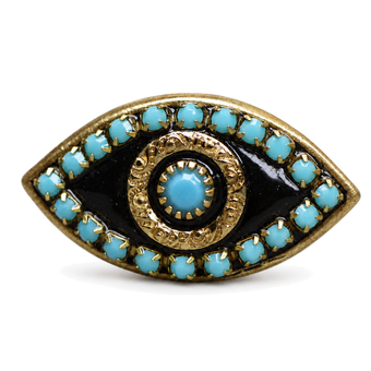 Michal Golan Black and Blue Evil Eye Ring