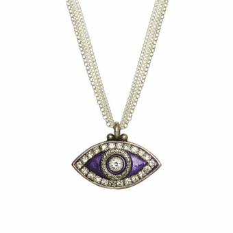 Michal Golan Deep Purple Evil Eye Necklace