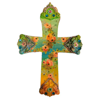 Michal Negrin Vintage Faith Tropicana Crystals Wall Cross