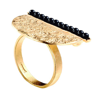 Joidart Inspirada Large Gold Ring Black Size 7