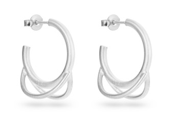 Joidart Luna Small Hoop Silver Earrings