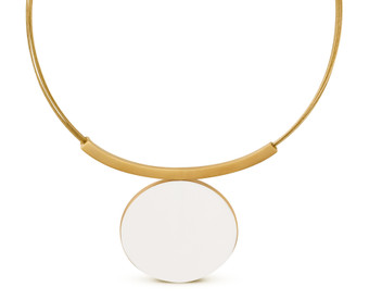 Joidart Keramic White Large Gold Necklace