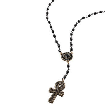 Michal Negrin Tokyo Cross Black Necklace