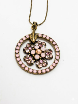 Michal Negrin Flower Dream Catcher  Pink Necklace