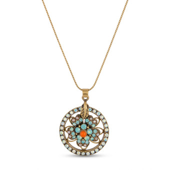 Michal Negrin Flower Dream Catcher Crystals Necklace