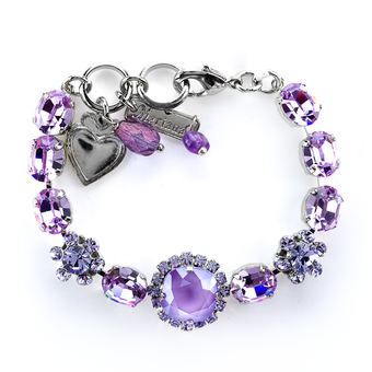 Mariana Oval and Cushion Cut Halo Bracelet in Violet