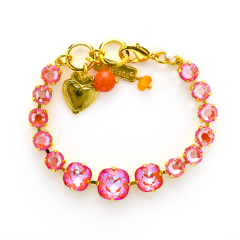 Mariana Cushion Cut and Round Bracelet in Sun Kissed Sunset