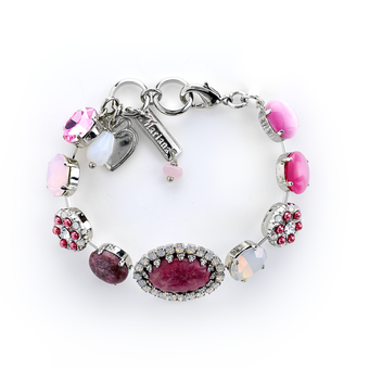 Mariana Oval Halo Bracelet in Cherry Blossom