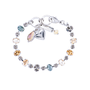 Mariana Alternating Oval and Round Stone Bracelet in Earl Grey