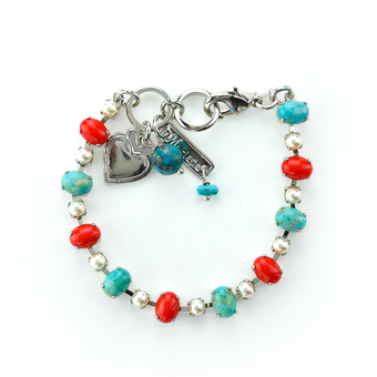 Mariana Alternating Oval and Round Stone Bracelet in Happiness Turquoise