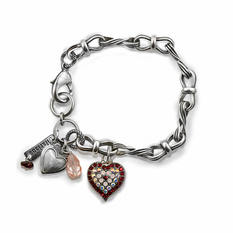 Mariana Chain Link Heart Bracelet in True Romance