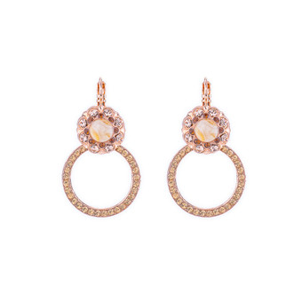 Mariana Cluster Circle Leverback Earrings in Chai