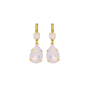 Mariana Double Stone Pear Dangle Leverback Earrings in Love