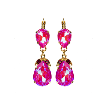 Mariana Double Stone Pear Leverback Earrings in Sun Kissed Blush