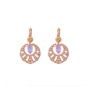 Mariana Round Shell Marquise Leverback Earrings in Chai