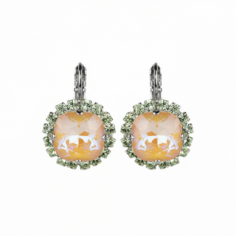 Mariana Cushion Cut Cluster Leverback Earrings in Monarch