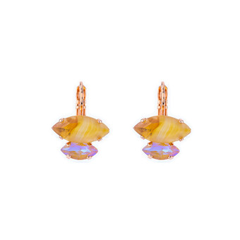 Mariana Double Marquise Leverback Earrings in Chai