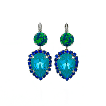 Mariana Halo Teardrop Leverback Earrings in Serenity