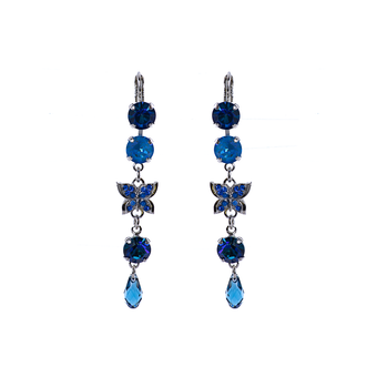 Mariana Triple Stone Butterfly Leverback Earrings in Sleepytime