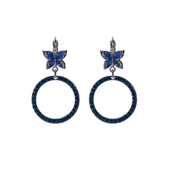 Mariana Circle Butterfly Leverback Earrings in Sleepytime