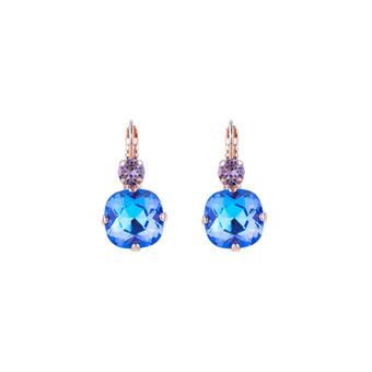 Mariana Double Round and Cushion Cut Leverback Earrings in Wildberry