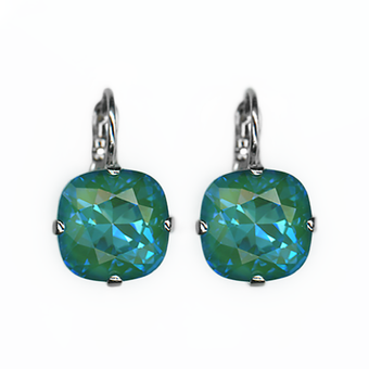 Mariana Cushion Cut Leverback Earrings in Sun Kissed Laguna