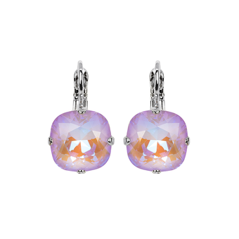 Mariana Cushion Cut Leverback Earrings in Sun Kissed Lavender