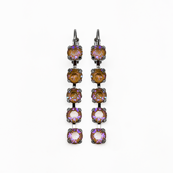 Mariana Petite Five Stone Leverback Earrings in Sun Kissed Horizon