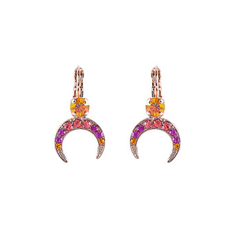 Mariana Crescent Moon Post Earrings in Hibiscus