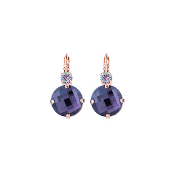 Mariana Extra Luxurious Double Stone Leverback Earrings in Wildberry