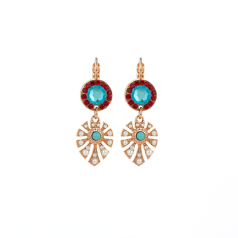 Mariana Monstera Leaf Dangle Leverback Earrings in Happiness