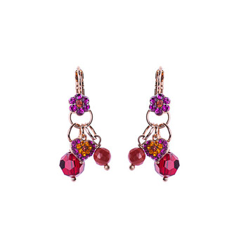 Mariana Petite Flower Dangle Leverback Earrings in Hibiscus