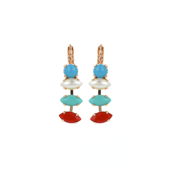 Mariana Round and Marquise Leverback Earrings in Happiness