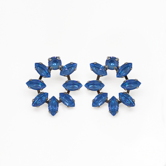 Mariana Marquise and Round Open Post Earrings in Sun Kissed Ocean