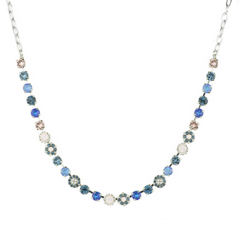 Mariana Petite Rosette Necklace in Blue Morpho