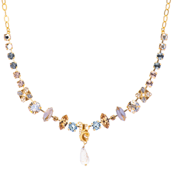 Mariana Wallflower Marquise and Round Necklace in Earl Grey