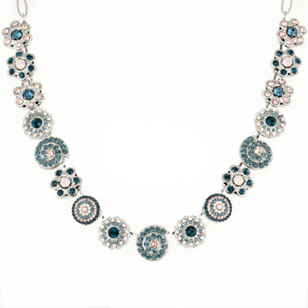 Mariana Extra Luxurious Shell and Flower Necklace Blue Morpho