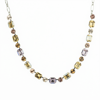 Mariana Emerald Cut and Round Necklace in Meadow Brown