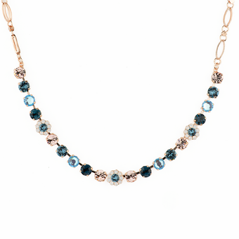 Mariana Petite Flower Necklace in Blue Morpho