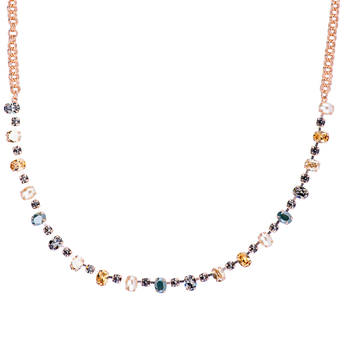 Mariana Alternating Oval and Round Necklace in Earl Grey