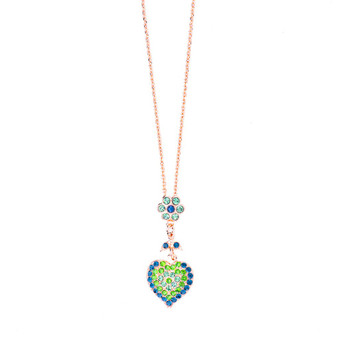 Mariana Heart and Petite Flower Pendant in Chamomile