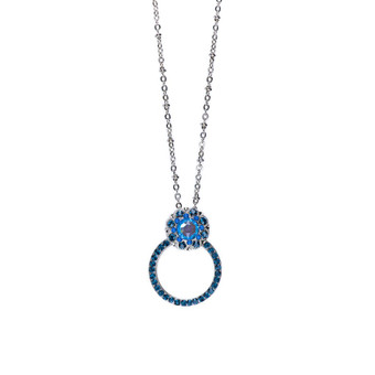 Mariana Open Circle Pendant with Cluster Element in Sleepytime