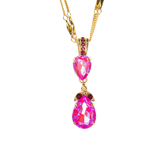 Mariana Double Pear Pendant in Sun Kissed Blush