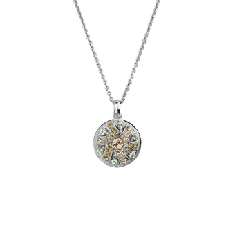 Mariana Pave Cluster Pendant with Tree of Life in Monarch