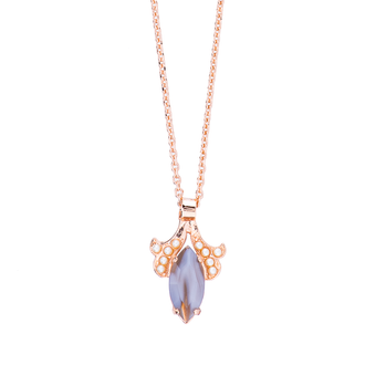 Mariana Ornate Marquise Pendant in Earl Grey