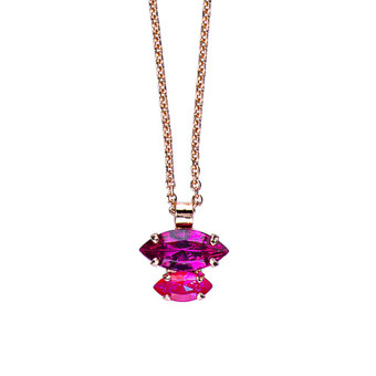 Mariana Double Marquise Stacked Pendant in Hibiscus